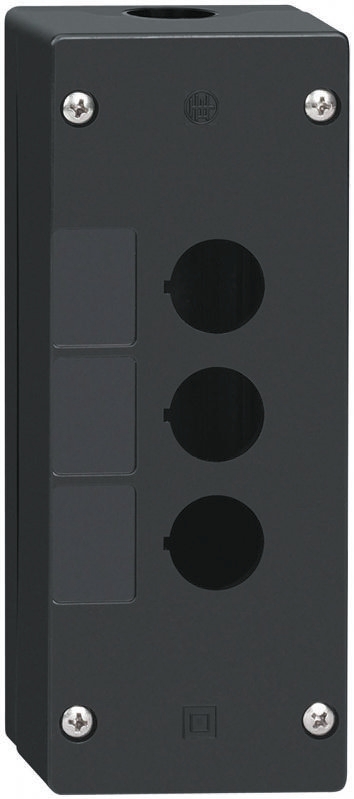 xalg03 Schneider Electric Black Plastic Harmony XALG Push Button Enclosure - 3 Hole 22 mm Diameter