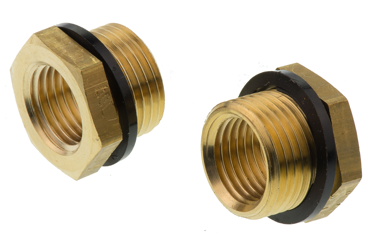 Legris Brass Pipe Fitting, Straight Threaded Reducer, Male G 3/8in to Female G 1/4in