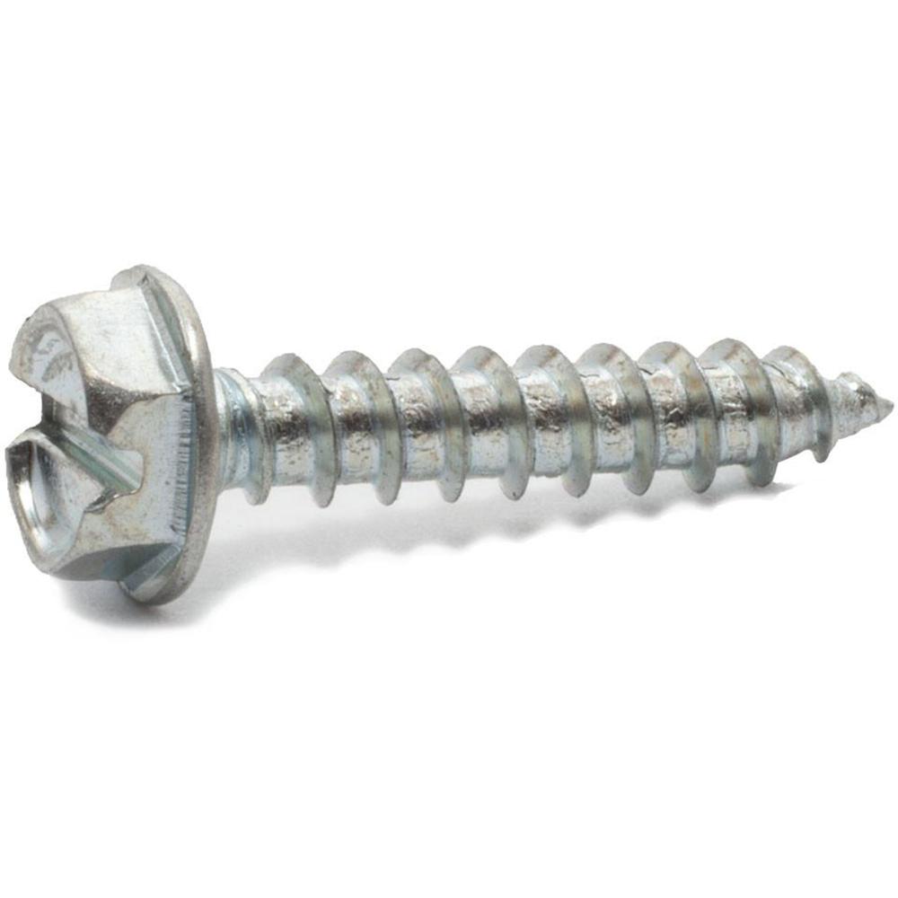 RS PRO Zinc Plated Steel Hex Washer Head Self Tapping Screw, N°#14 x 7/8in Long