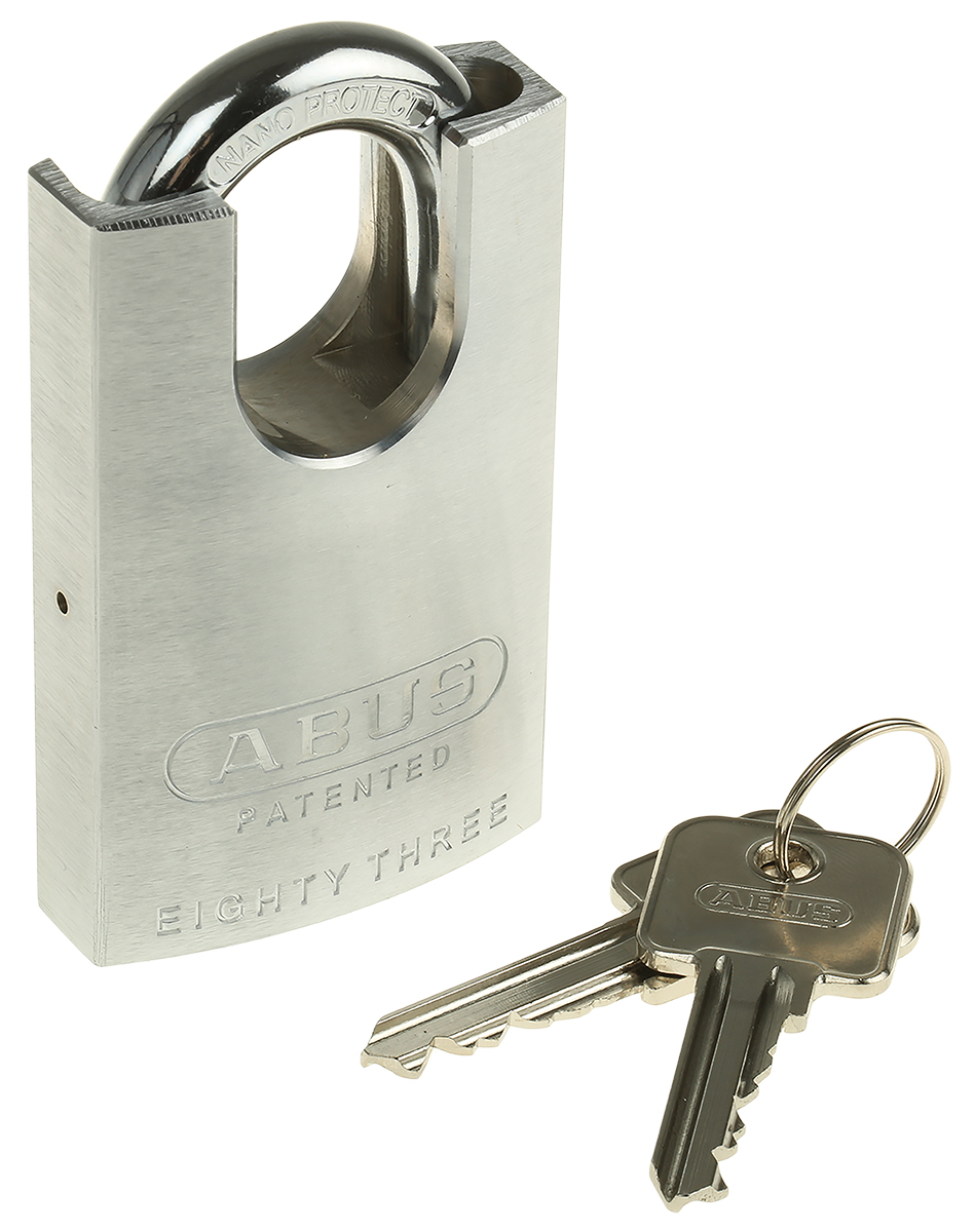 ABUS Keyed Steel Heavy Duty Padlock Weatherproof, 10 mm Shackle, 50 mm Body