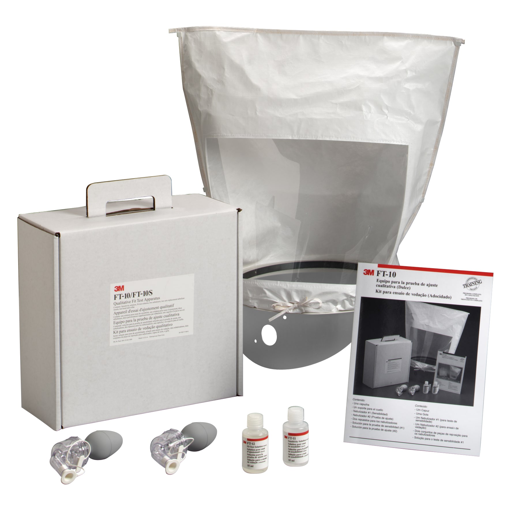 3M 7000001898 Sweet Fit Test Kit Containing Collar, Hood, Nebulizers, Solutions