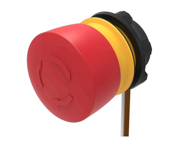 EAO 84-5520 Series Maintained Emergency Stop Push Button, Panel Mount, 22.3 mm Cutout, DPST, IP67, IP65, IP66