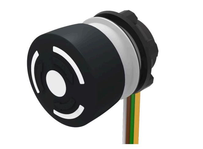 EAO 84-6330 Series Maintained Emergency Stop Push Button, Panel Mount, 22.3 mm Cutout, SPST, IP66, IP67, IP65