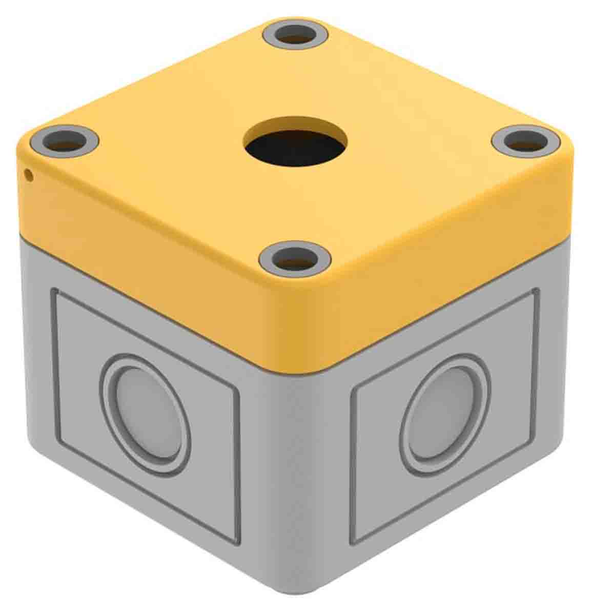 EAO Grey, Yellow Plastic 84 Push Button Enclosure - 1 Hole 22.5 mm Diameter