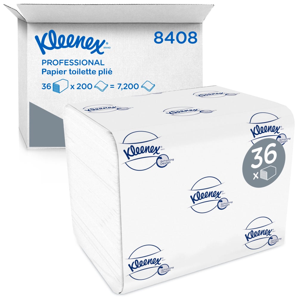 KLEENEX 36 rolls of 7200 Sheets Toilet Roll, 2