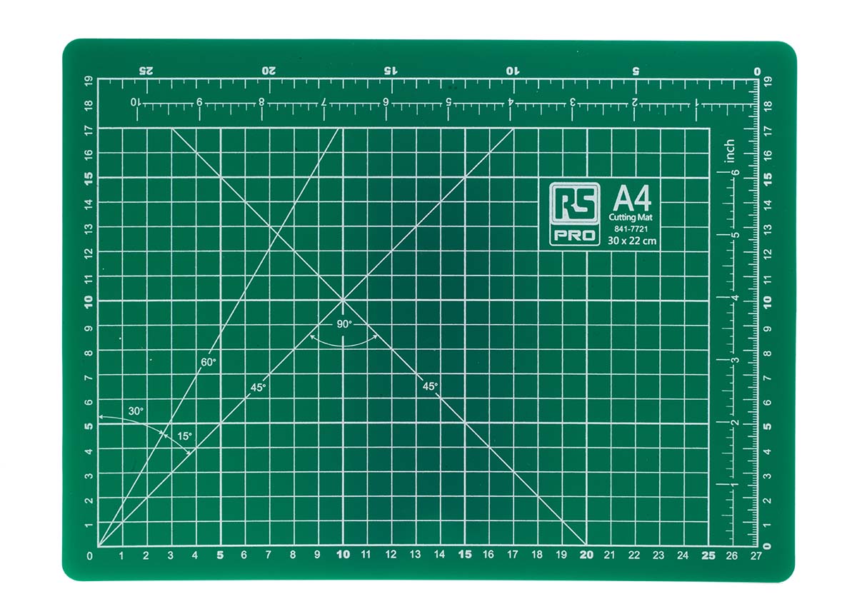 RS PRO 10 mm Green Cutting Mat, L300 mm xW22mm