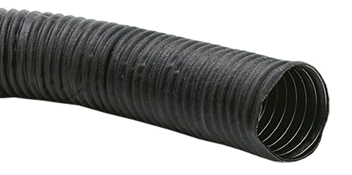 Contitech Black Neoprene Reinforced Flexible Ducting, 2 m, 152 mm ID