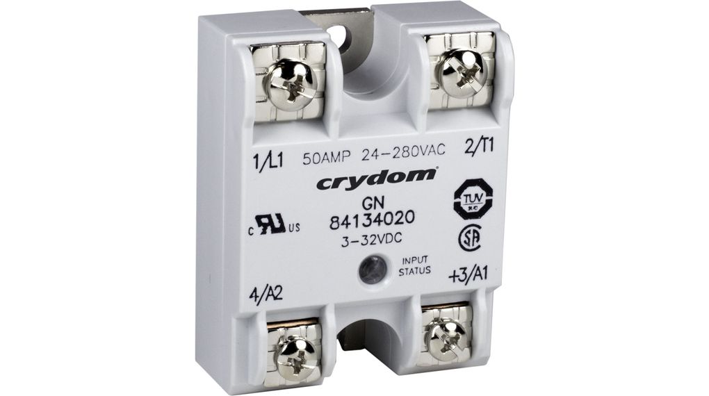 Sensata / Crydom GN Series Solid State Relay, 50 A Load, Panel Mount, 280 V Load, 32V dc Control