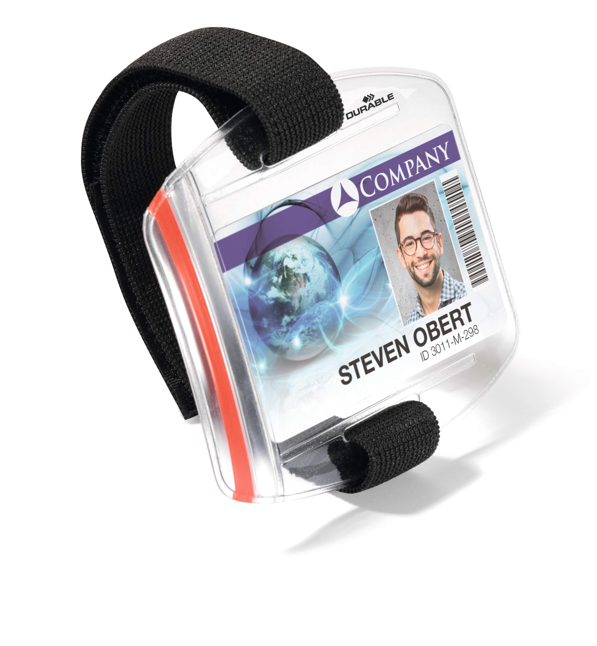 841419 Durable Transparent Plastic Badge Holder Arm Strap