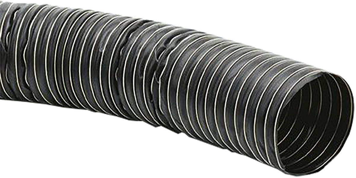Contitech Black Neoprene Reinforced Flexible Ducting, 4 m, 152 mm ID