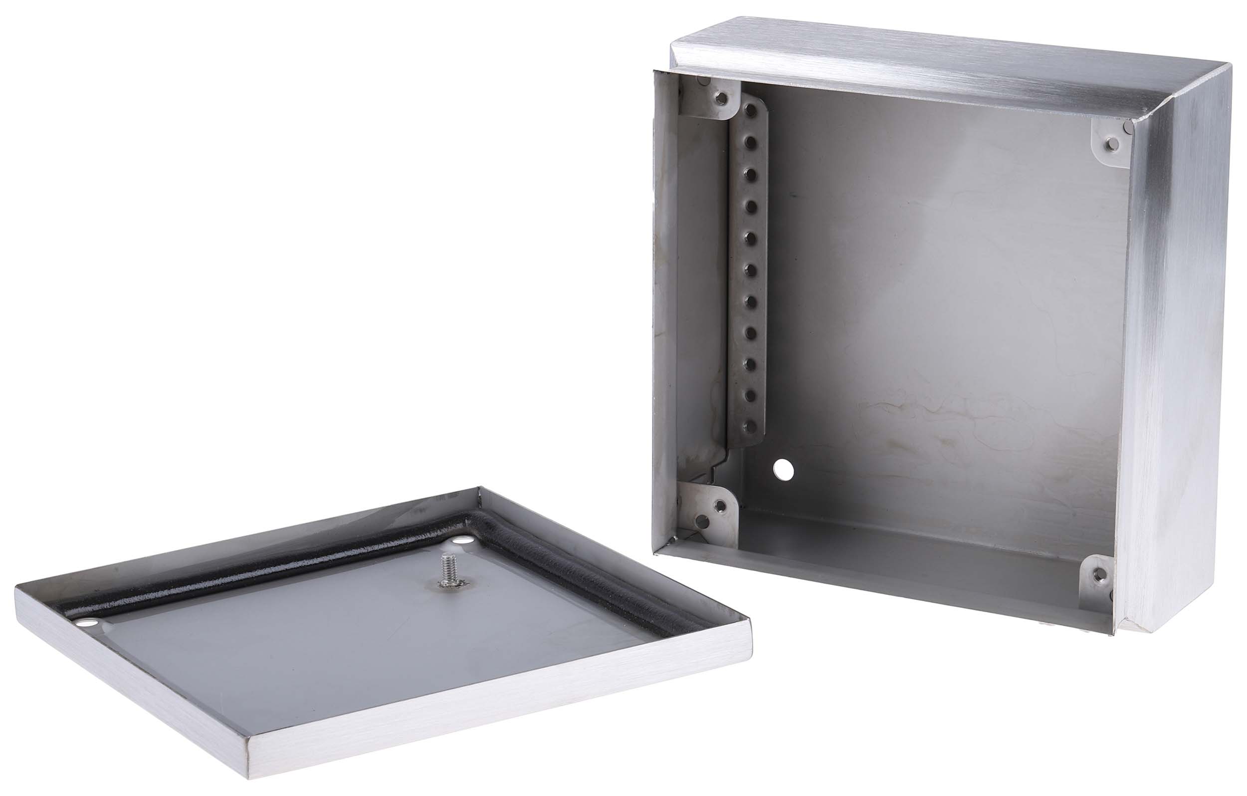 842-8314 RS PRO TLX Series Unpainted Stainless Steel Terminal Box, IP66, 6 Terminals, 200 mm, 200mm 80 mm