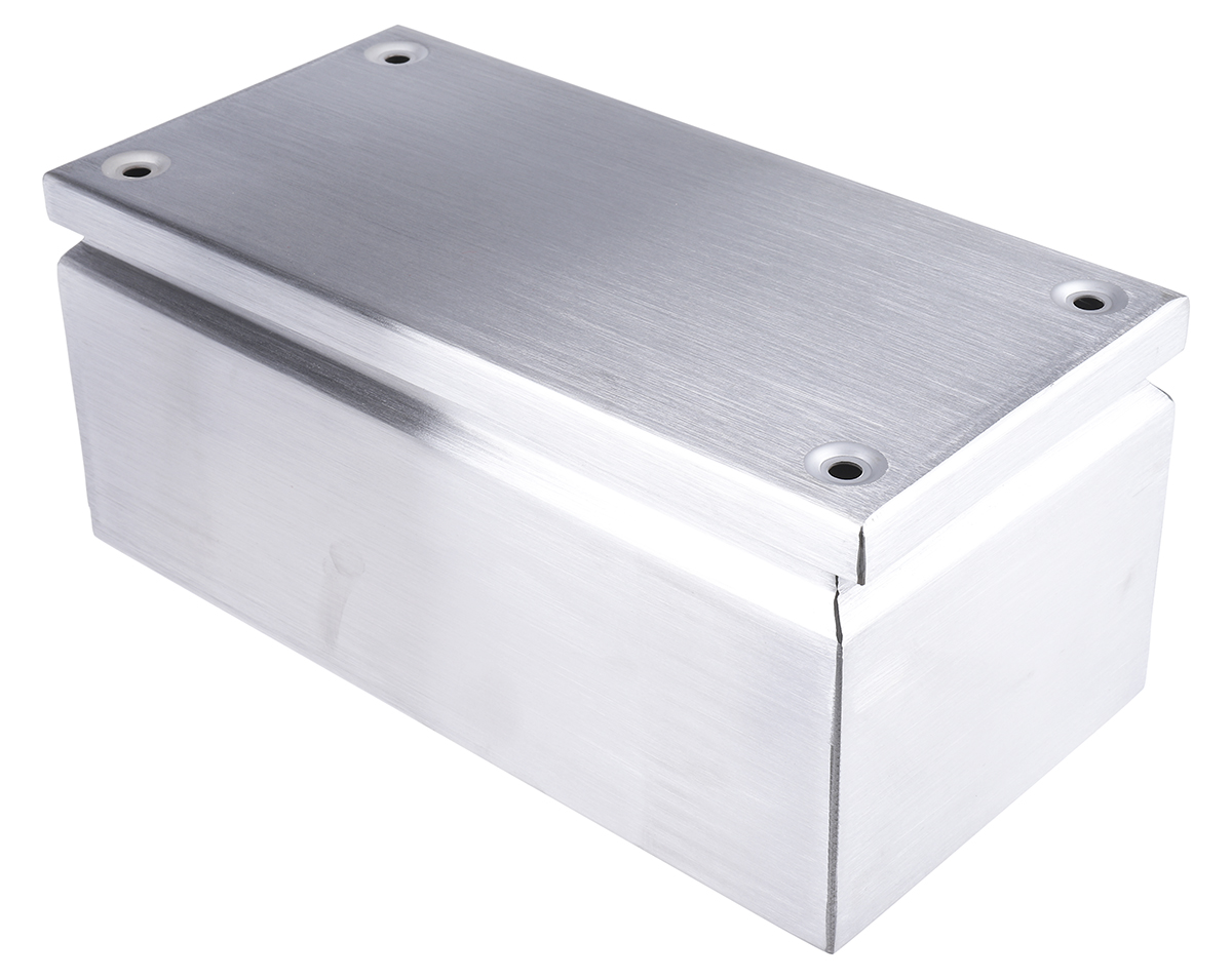 RS PRO TLX Series Unpainted Stainless Steel Terminal Box, IP66, 300 mm, 150mm 120 mm