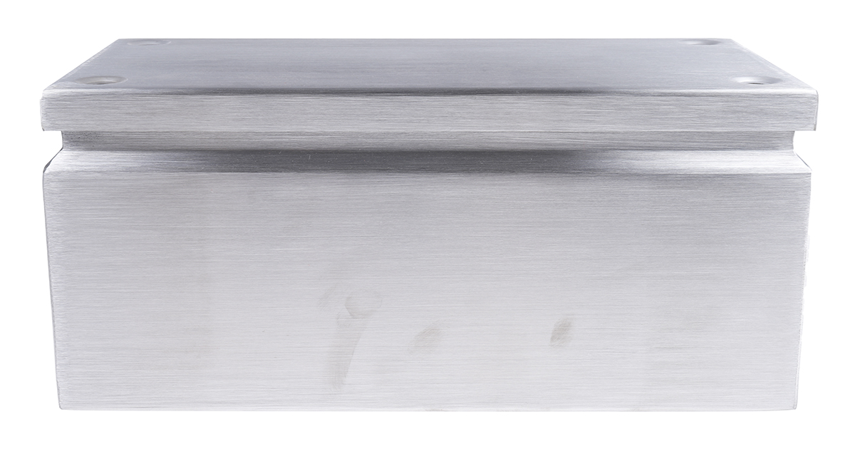 842-8318 RS PRO TLX Series Unpainted Stainless Steel Terminal Box, IP66, 300 mm, 150mm 120 mm