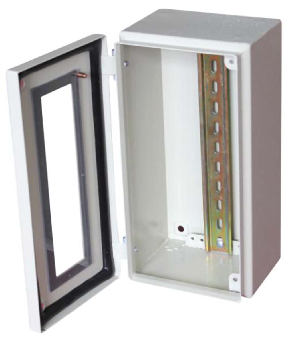 RS PRO TBS Series Grey Steel Junction Box, IP65, 150 mm, 300mm 80 mm
