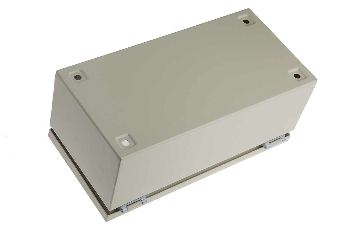 842-8493 RS PRO TBS Series Grey Steel Junction Box, IP65, 150 mm, 300mm 120 mm