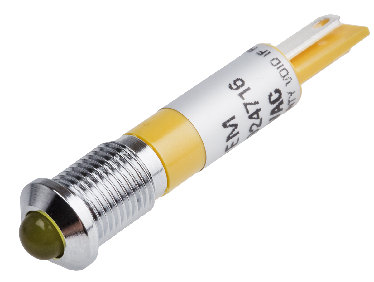 RS PRO Yellow Panel Mount Indicator, 110V ac, IP67