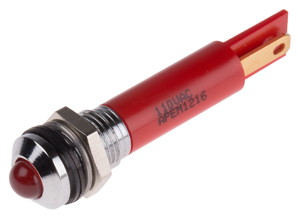RS PRO Red Panel Mount Indicator, 110V ac, IP67