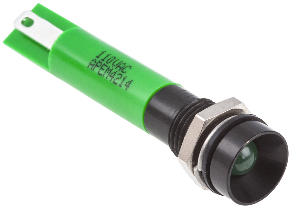 RS PRO Green Panel Mount Indicator, 110V ac, IP67