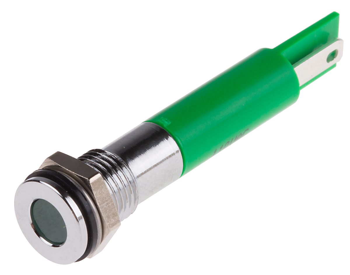 RS PRO Green Panel Mount Indicator, 110V ac, IP67