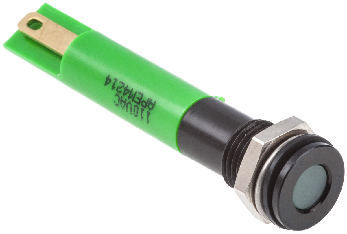 RS PRO Green Panel Mount Indicator, 110V ac, IP67