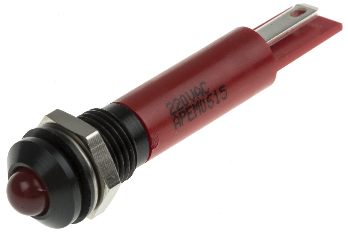 RS PRO Red Panel Mount Indicator, 220V ac, IP67
