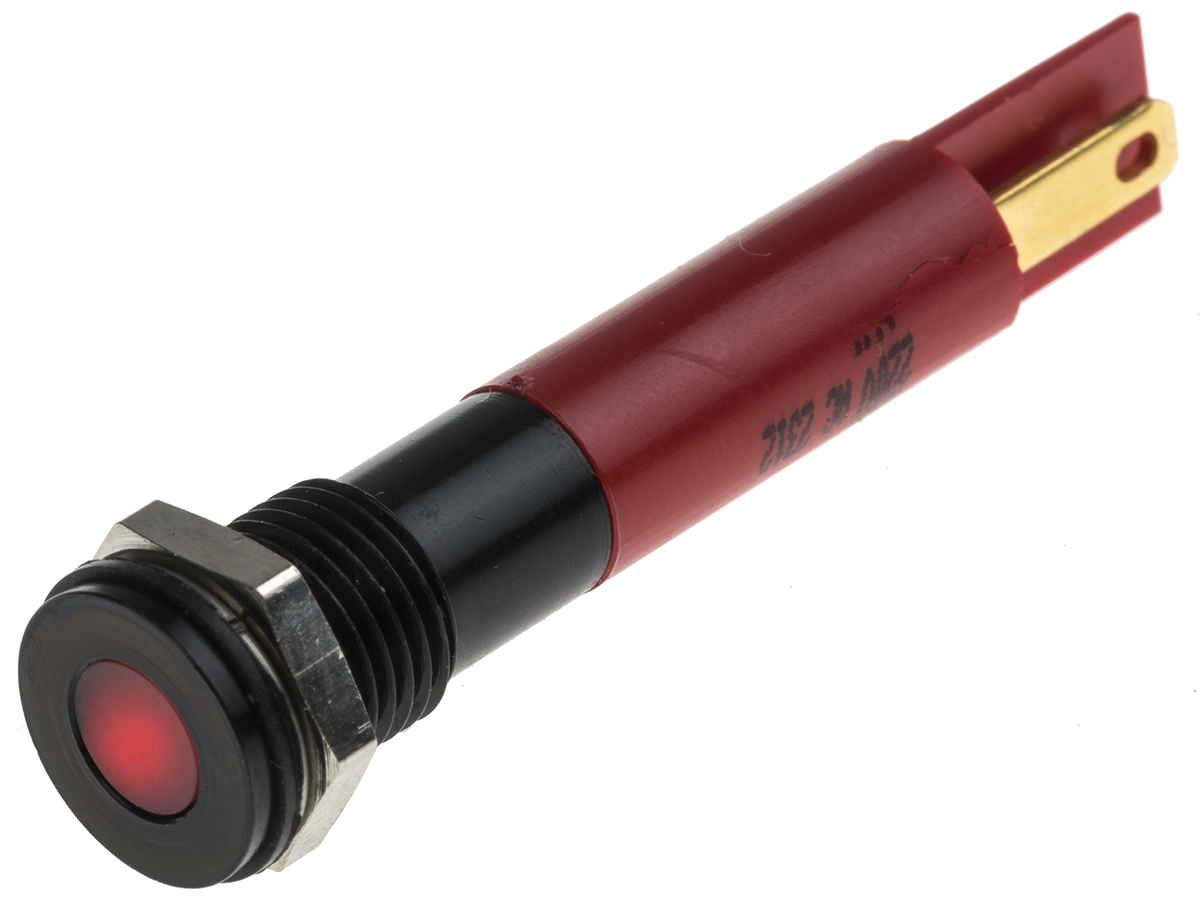 RS PRO Red Panel Mount Indicator, 220V ac, IP67