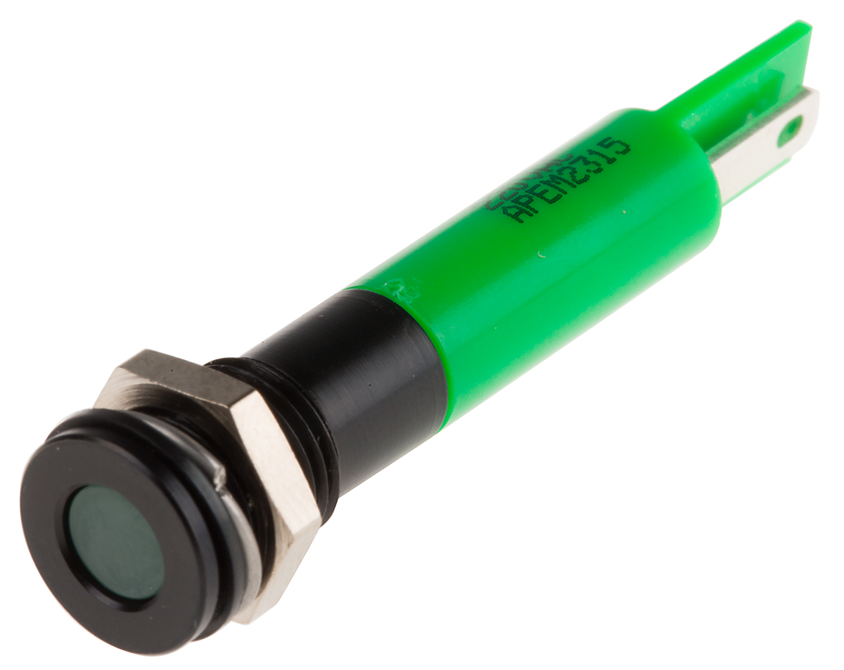 RS PRO Green Panel Mount Indicator, 220V ac, IP67