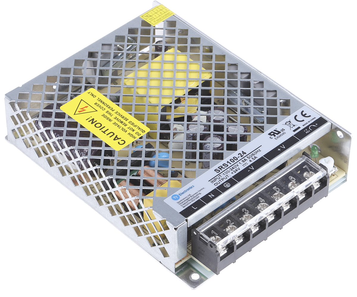 RS Pro 161-8294, Enclosed Power Supply, 85 → 264V ac Input, 24V DC, Chassis Mount