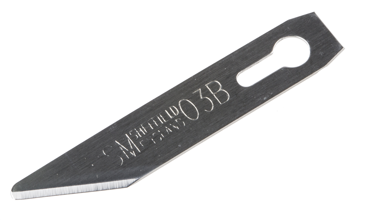 Masterplug Carbon Steel Flat Scalpel Blade, SM03B, 50 per Package