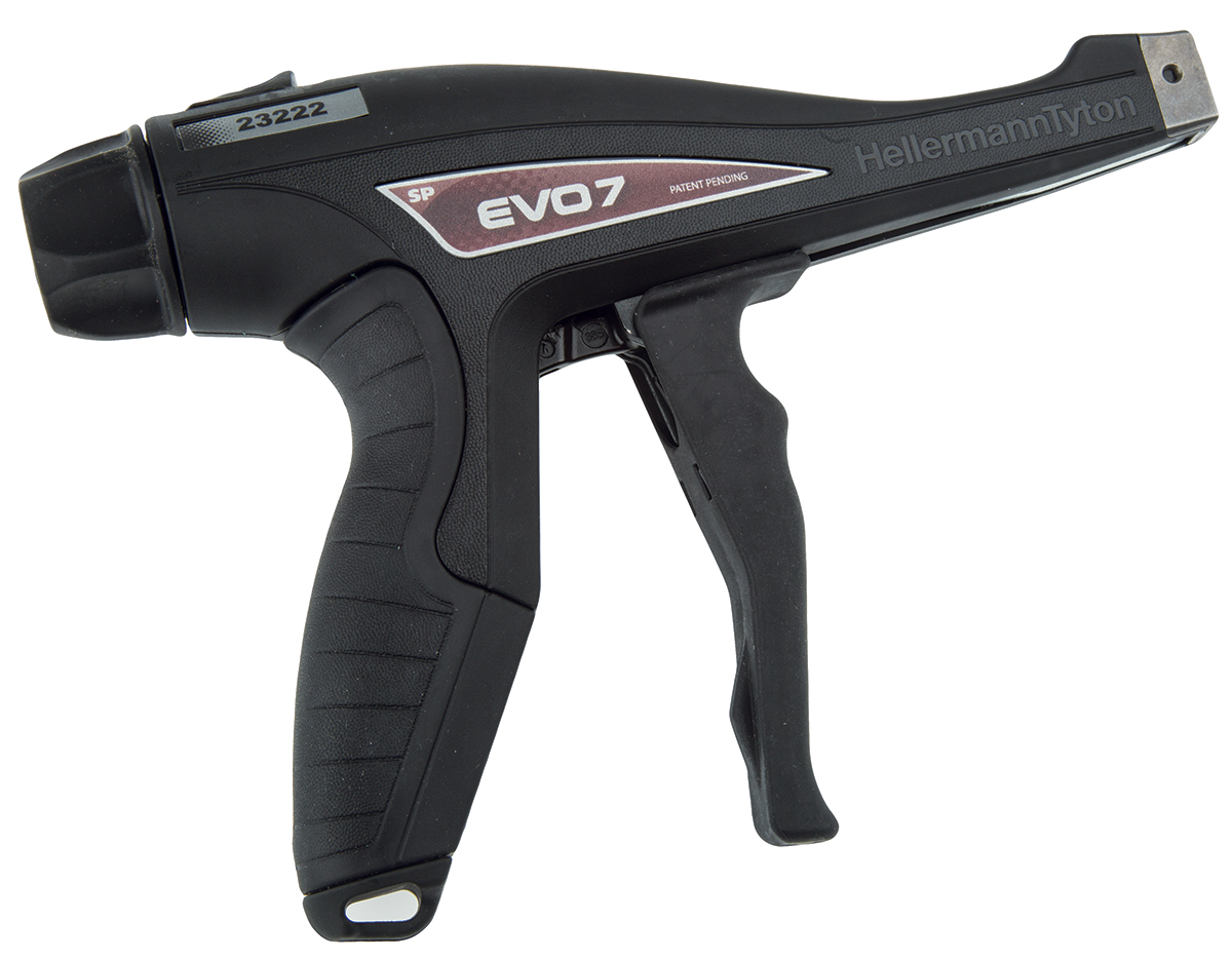HellermannTyton 110-70130 EVO7SP-MET/PL-BK, Cable Tie Gun, 4.8mm Capacity