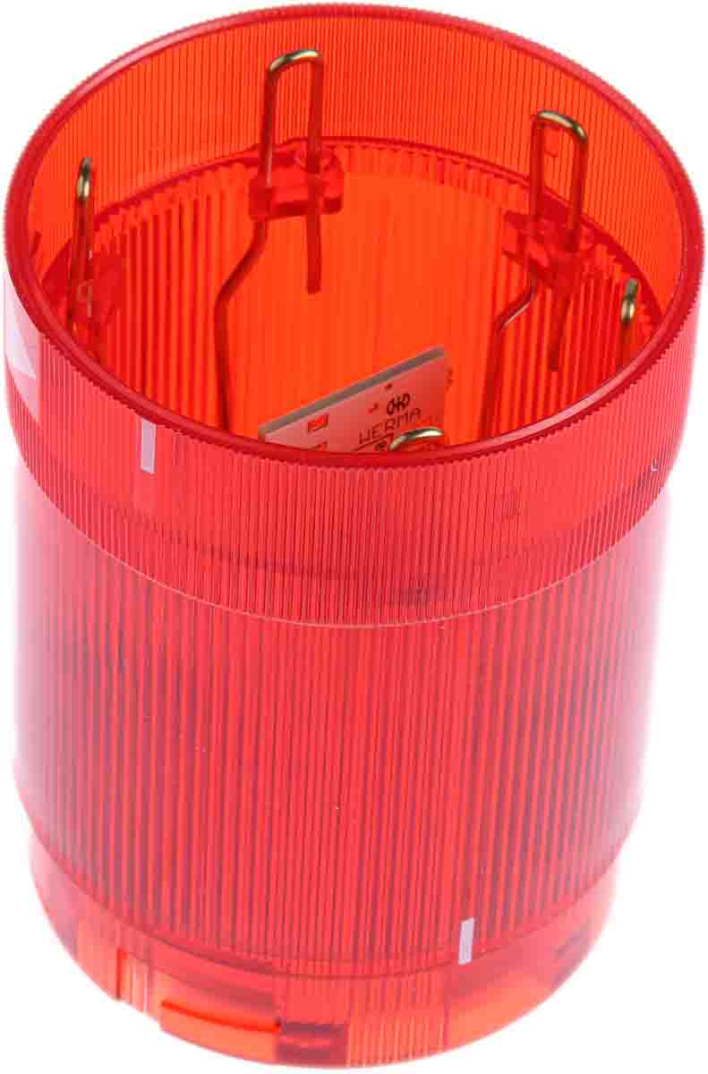 84810055 Werma 848 Series Red Steady Effect Beacon Unit, LED Bulb 24V ac/dc, AC/DC, IP54