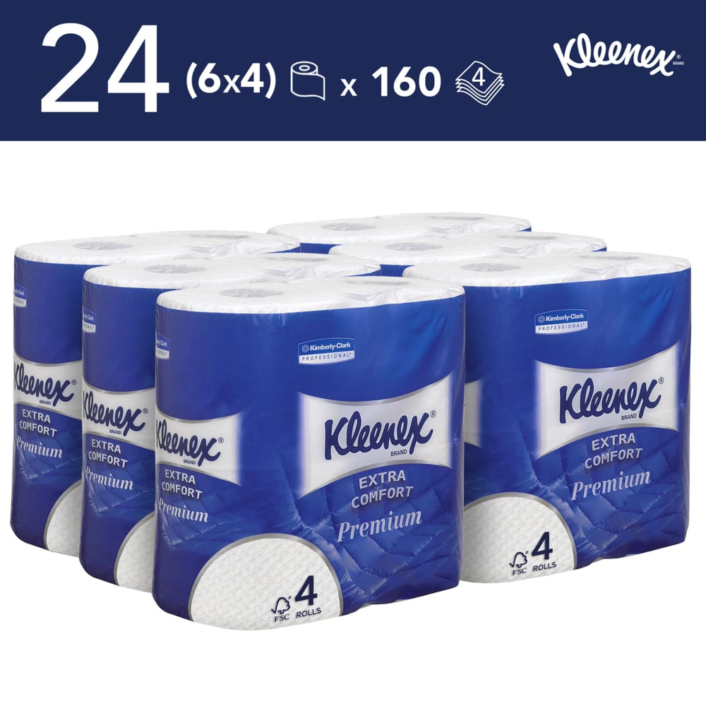 8484 KLEENEX 4 rolls of 3840 Sheets Toilet Roll