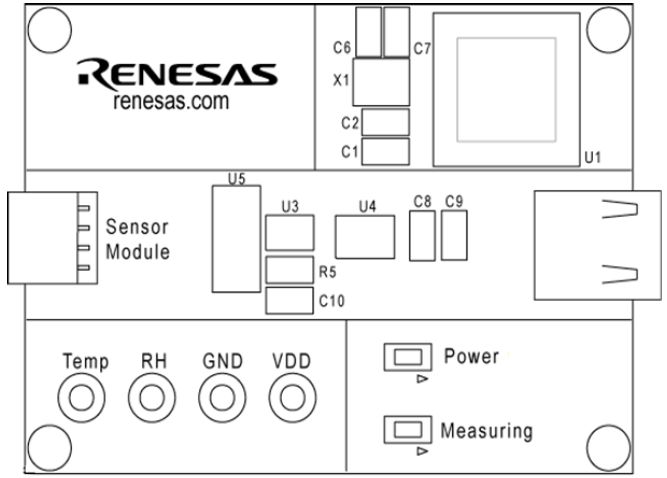 Renesas Electronics HS4100-EVK Temperature & Humidity Sensor Evaluation Kit HS4101 Humidity and Temperature Sensor