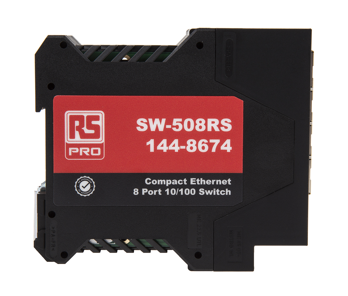 144-8674 RS PRO DIN Rail Mount Industrial Ethernet Switch, 8 RJ45 Ports, 10/100Mbit/s Transmission
