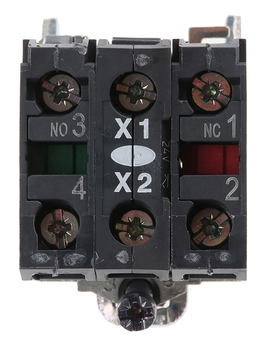 Schneider Electric Harmony XB4 Contact & Light Block 1NO 1NC LED White 24 V ac/dc Screw terminal