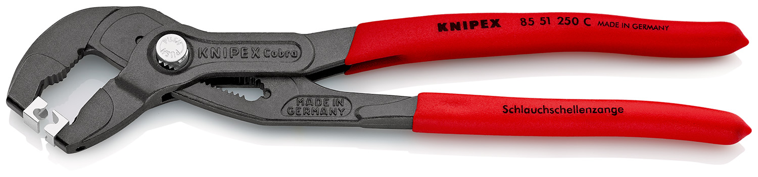 Knipex 1-Piece Hose Clamp Plier, 250 mm Overall Serrated