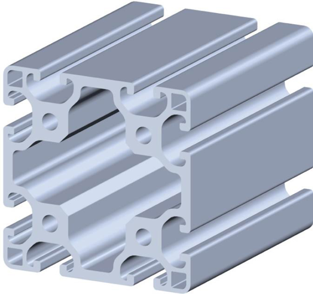 RS PRO Grey Aluminium Strut Profile 80 x 80 mm 8 mm Groove, 3 m Length,  Series Profile 8