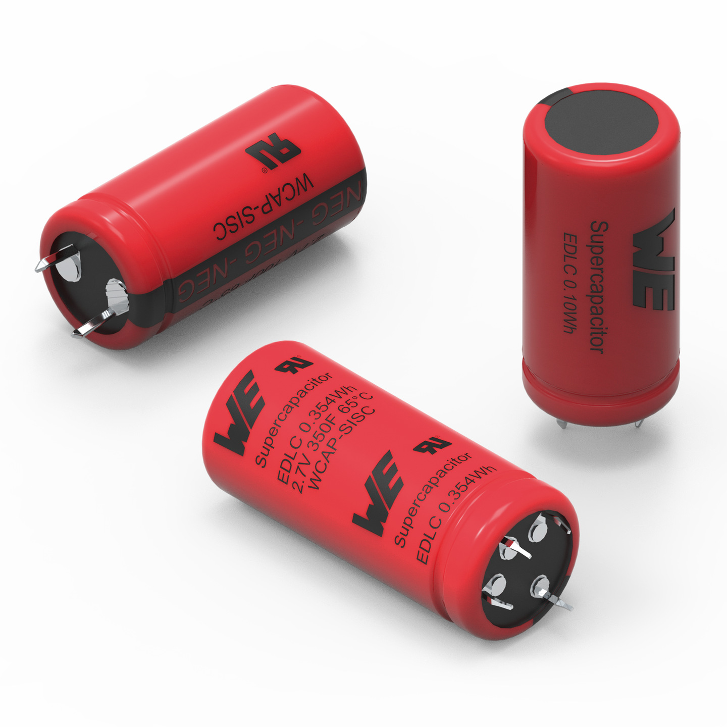 Wurth Elektronik 350 F Supercapacitor -10 to 30 % Tolerance, WCAP-SISC 2.7V dc, Through Hole