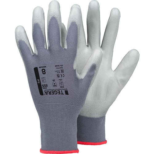 Tegera 855 Grey Nylon Glove, Size 10, Polyurethane Coating