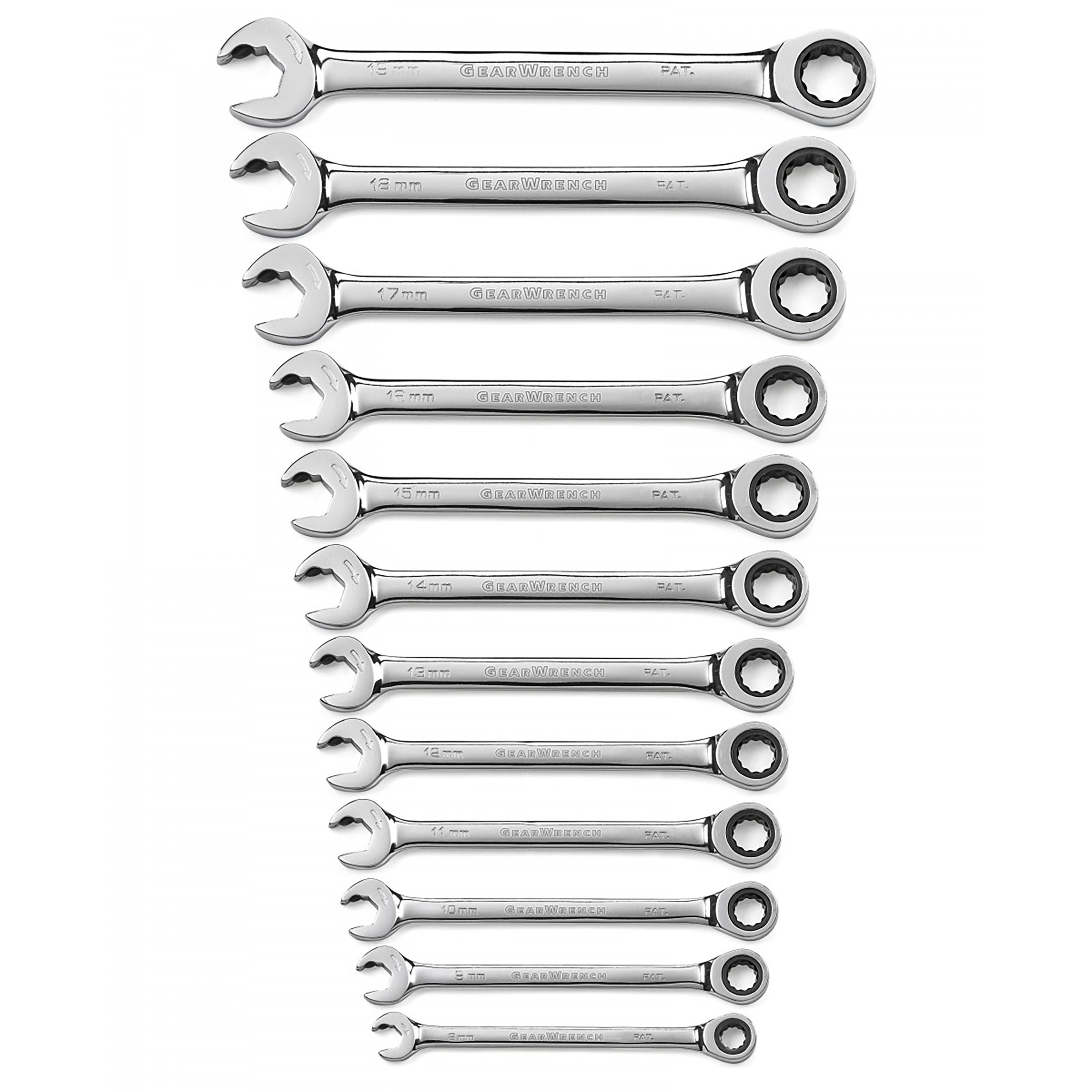 GearWrench 12-Piece Spanner Set, 8 to 19 mm, Alloy Steel