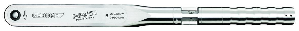 8561-01 Gedore Click Torque Wrench, 25 To 120 Nm, 1/2 in Drive, Square Drive, 462mm Overall