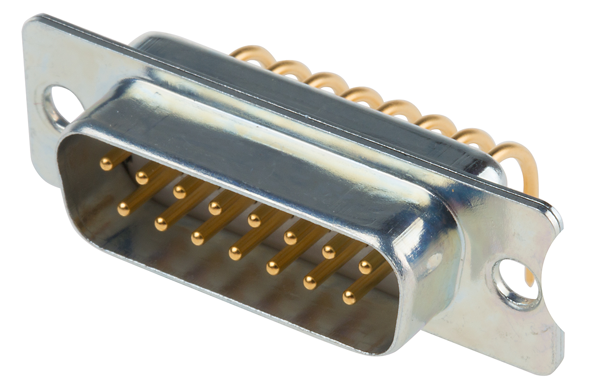 RS PRO 15 Way Right Angle Through Hole D-sub Connector Plug