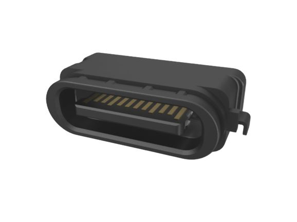 Amphenol Communications Solutions Right Angle, Mid Mount, Receptacle Type Type C USB3.2 USB C Connector