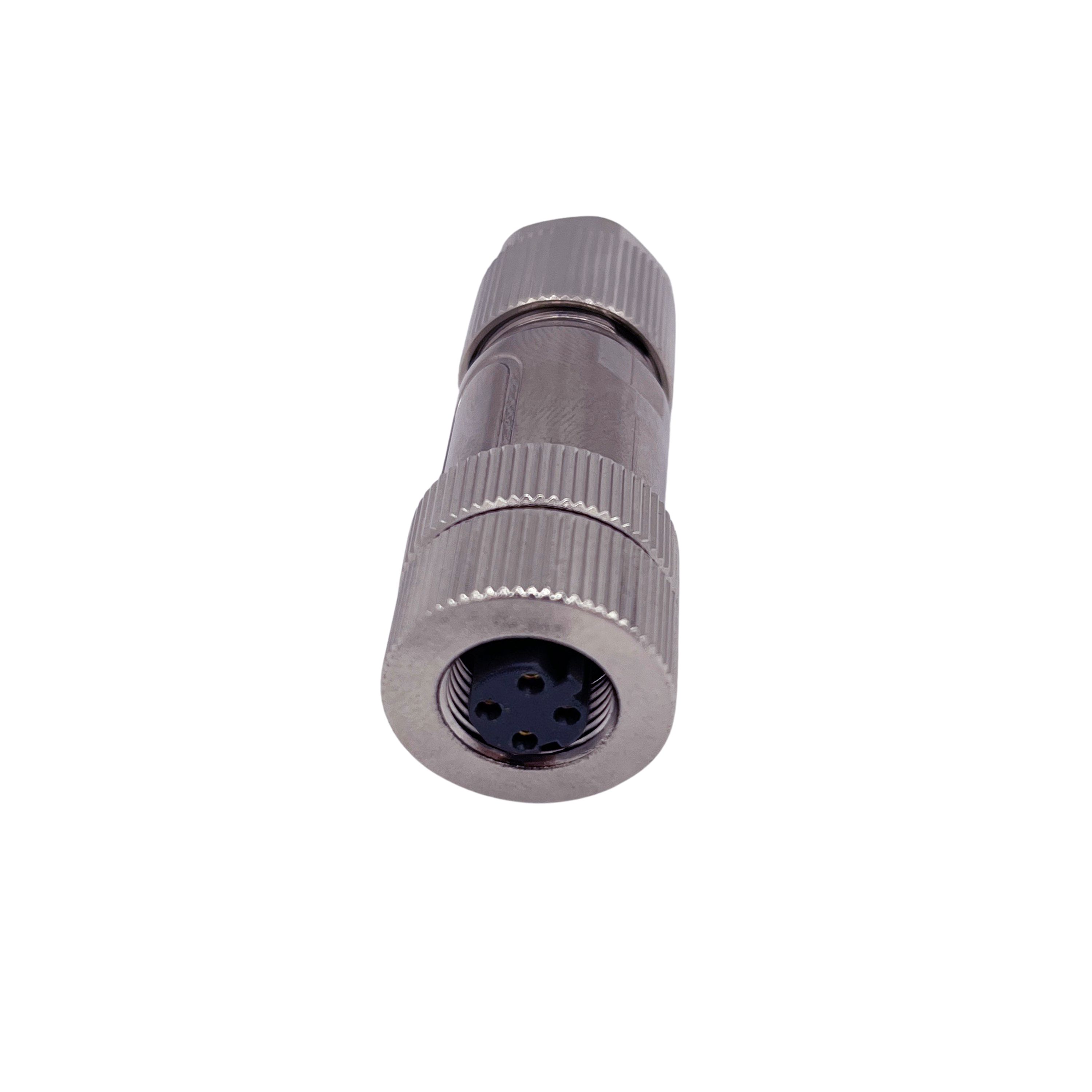 Norcomp Circular Connector, 4 Contacts, Free Hanging, M12 Connector, Plug, Socket, Female, IP66, M12 Series