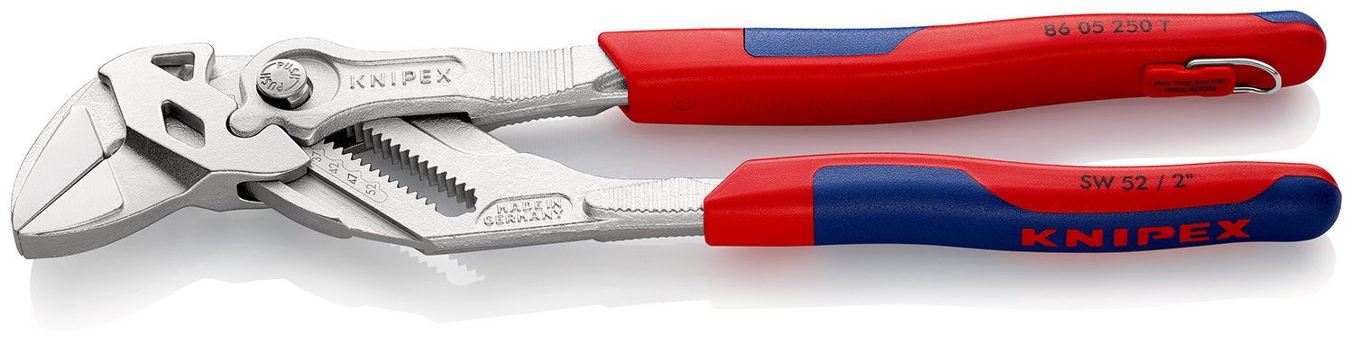 Knipex 1-Piece Plier Wrench, 250 mm Overall Smooth, 52mm Jaw