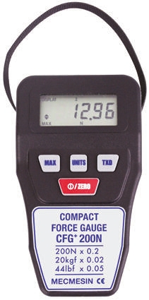 Mecmesin 860-022 Force Gauge 500 Hz RS232, Range: 860, Resolution: 0.2 N UKAS