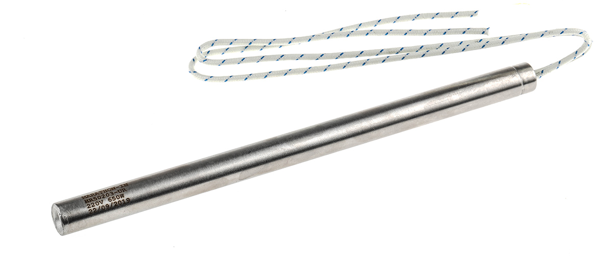 RS PRO Heating Element, 8 in, Cartridge Heater, 650 W, 220V ac