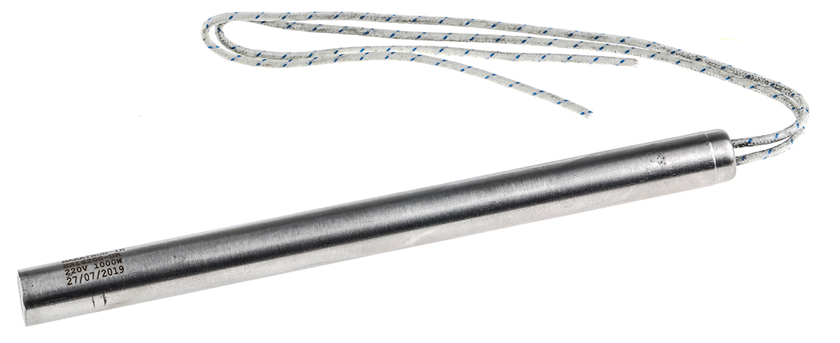 RS PRO Heating Element, 200 mm, Cartridge Heater, 1 kW, 220V ac