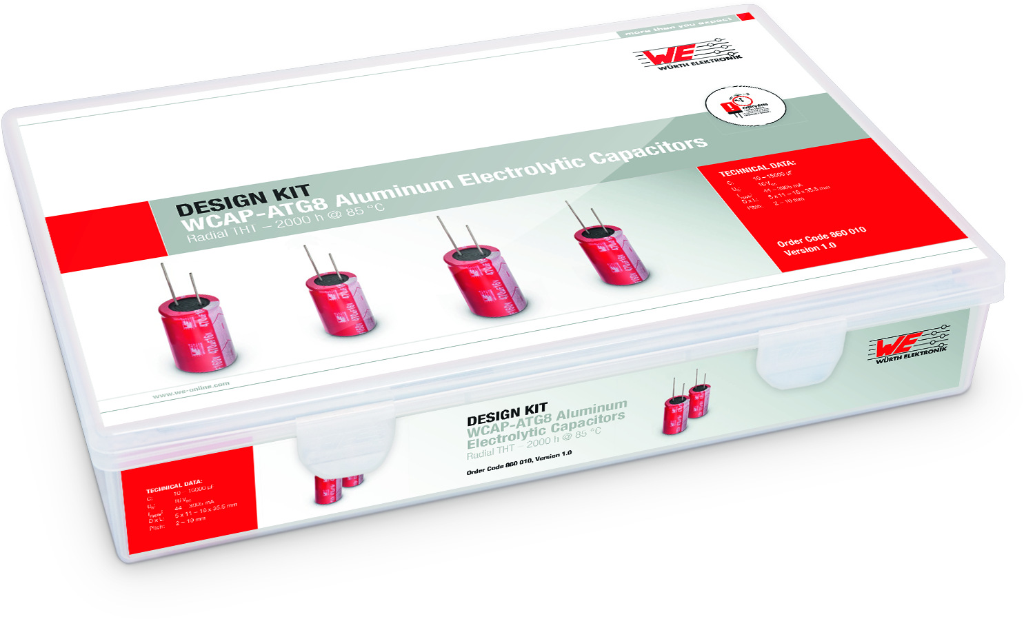 Wurth Elektronik, Through Hole Aluminium Capacitor Kit 27