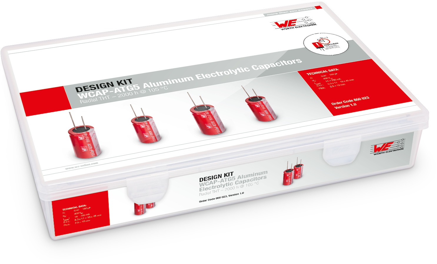 Wurth Elektronik, Through Hole Aluminium Capacitor Kit 27